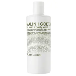 MALIN+GOETZ Hand + Body Wash | Gentle Foaming Cleanser with Botanical Extracts and Amino Acids | Hydrating, pH-Balanced, Unisex Scent | Vegan & Cruelty-Free (Eucalyptus, Bergamot, Rum, Cannabis)