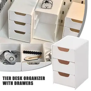Mini Storage Box Small Drawer Storage Box Layered Grid Drawer Style Storage Box Tier Desk Organizer With Drawers