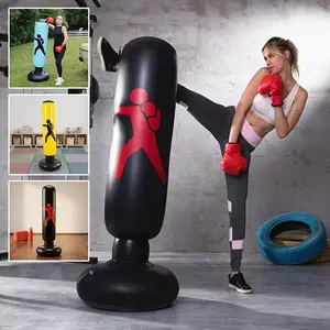 1pc Inflatable Sandbag Punching Bag, Home Fitness Standing Sandbag, Adult Stress Relief Punching Target, Non-Tip Design, Ideal for Workout