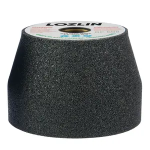 LOZLIN Green Silicon Carbide Grinding Wheel 5/8"-11 Arbor for Masonry Concrete Stone & Tile Heavy Duty Disc for Angle Grinders Extra Thickness Extra Durability