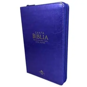 Biblia RVR 1960 Letra Grande Manual Símil Piel Lila con Índice zipper