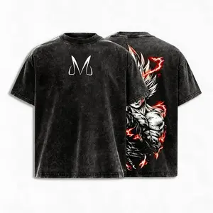Warrior Strength T-Shirt – Vintage washed dragon ball theme graphic tee, anime-style design, loose and soft 100% cotton streetwear, unisex casual wear