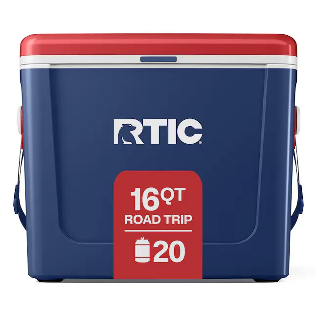 RTIC 16 Qt Compact Upright Hard Polypropylene (PP) Portable Cooler - Lightweight Hand-Carry Ice Chest with Closed-Cell Foam Insulation, 2-in-1 Carrying Strap, 3-Year Durability, Holds 20 Cans for Camping, Hiking, Food & Beverage Storage