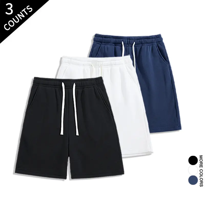 3-pack two-tone casual shorts, soft drawstring athletic shorts that create bold, gender-neutral style