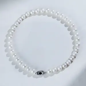 A413-45 11-12mm Non-nucleated Pearl Necklace fresh water pearls for birthday/anniversary/holiday /retirement/ graduation presents