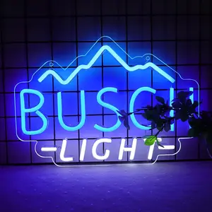 Busch Beer Neon Signs for Wall Decor Neon Lights for Business Led Signs Suitable for Man Cave Restaurant Office Bar Pub Led Art 5V Power Adapter