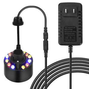 Hygger Fish tank Mist Maker, 12 LED Mister Fogger Water Fountain Pond Fog Machine Atomizer Air Humidifier, Indoor Fountain Mister Foggers