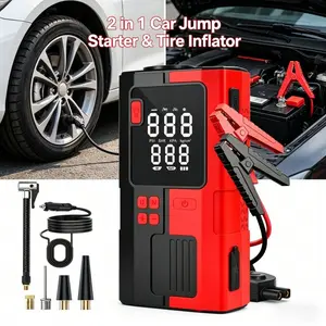 2-in-1 car emergency starter and tire inflation pump, a portable power bank air compressor, suitable for drivers’ automotive emergency tools, a multifunctional manual tool kit Vehicle  Essentials