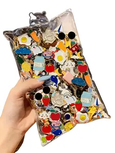 10pcs Cute Alloy Brooches Set, Fashion Badge Pins, Creative Versatile Accessories, Cartoon Button Badges, Necklace Decorations