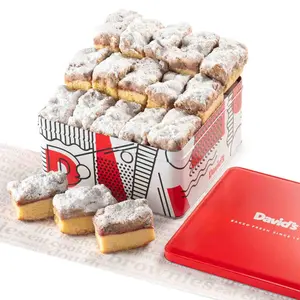 DAVID'S COOKIES Assorted Layer Fruit Cookie Snack Tin - Includes Raspberry Flavor