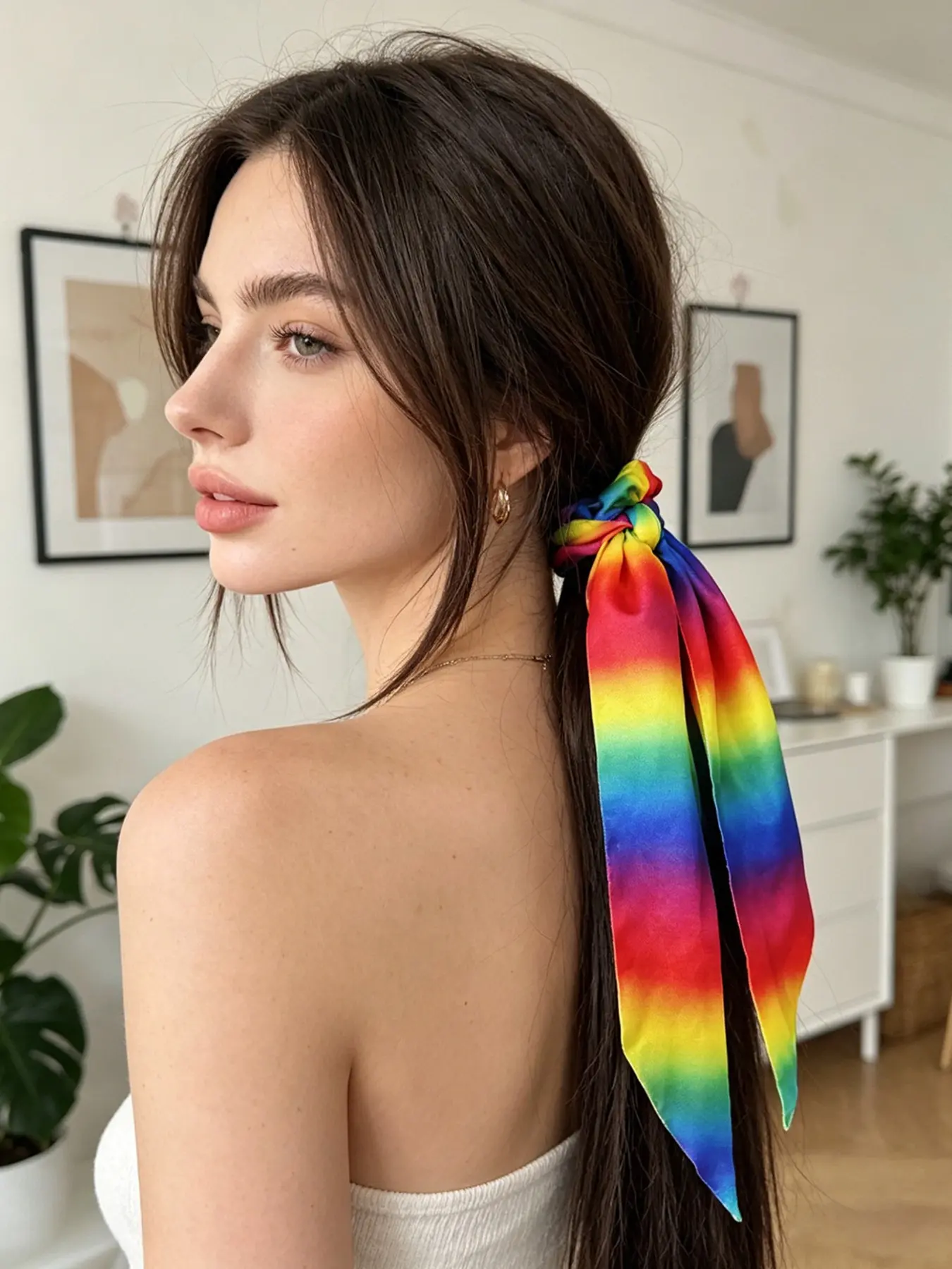 2pcs Rainbow Striped Large Bow Ribbons, Hair Bows, Pride Day Festival Party Parade Hair Accessories, Fashion Casual Hair Clips, Cute Hair Accessories, Perfect for Gifts and Outings