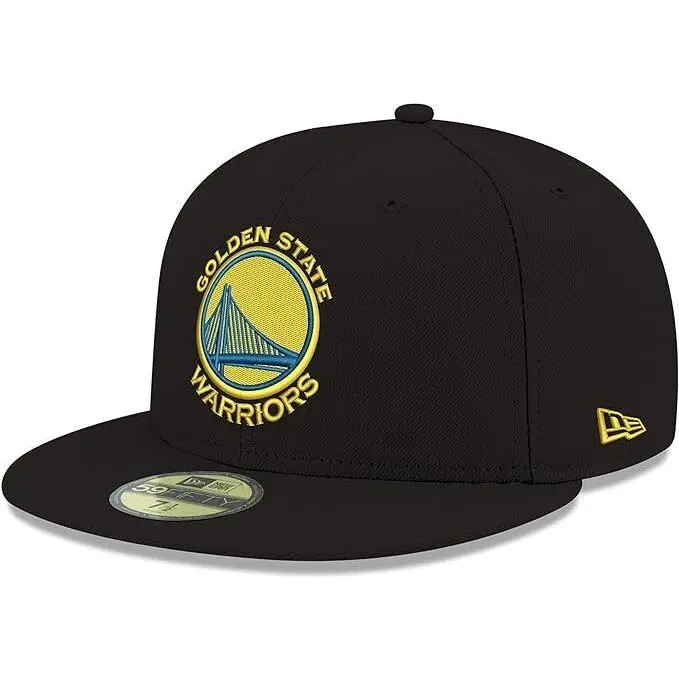 New Era NBA Golden State Warriors 59FIFTY Fitted Cap - Black 70343332, Fitted Hats, Official Logo