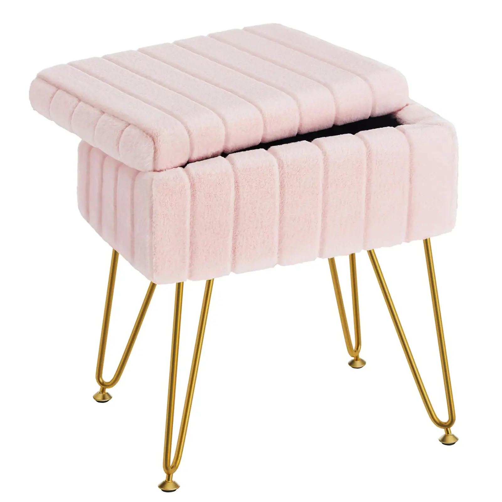 Multifunctional Vanity Storage Chair - Soft Surface, 4 Metal Legs, All Seasons Room Decor for Bedrooms/Living Spaces, Shoe Bench Alternative, Ideal Home Textile Furnishing Gift, House Decor