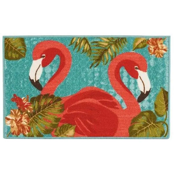 Tropical Flamingos Accent Rug