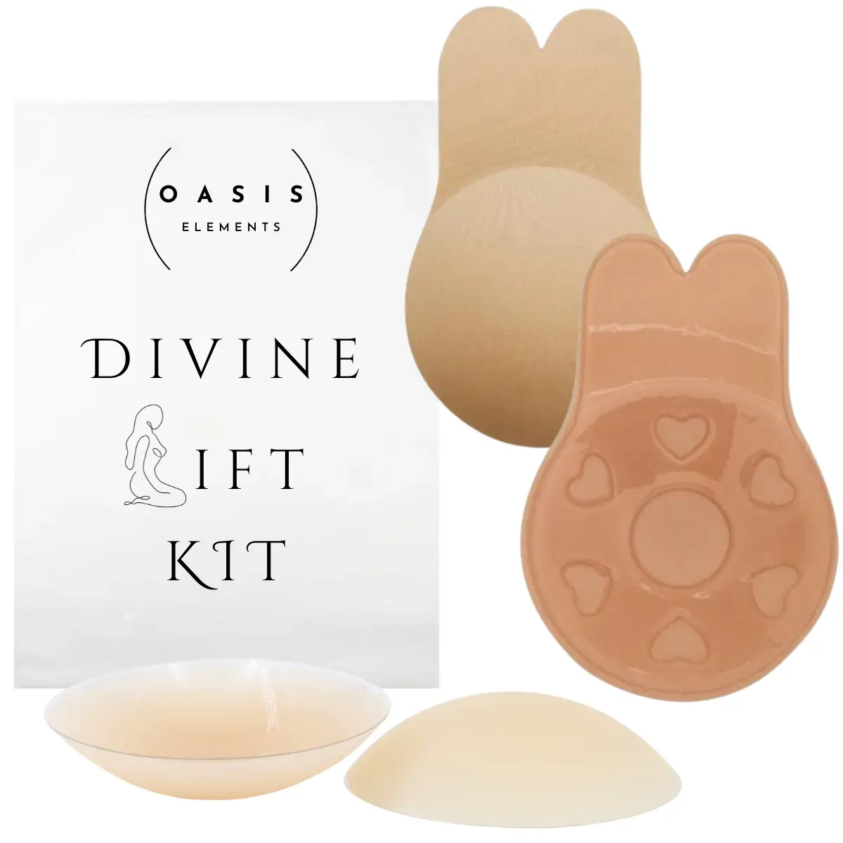 Sticky Adhesive Bra Set with Full Coverage Seamless Nipple Covers and Zip Bag - Reusable Sticky Nippy Pasty for Backless, Strapless Clothes Womenswear Accessories Comfort Breathable Smooth Thin Fabric outfit enhancer Invisible Push-Up Reusable Skin