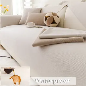 1 piece with a stylish and simple design Waterproof Striped Sofa Cover, Washable Sofa Slipcover, Soft Non-Slip Pet-Friendly Couch Protector, 1-4 Seater Living Room Cushion, All Seasons Use, Holiday Gift，sofa cover for the living room