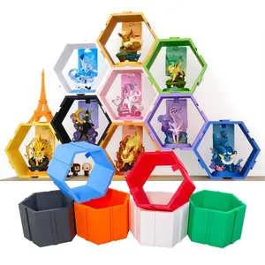 3D Printed Handheld Display Stand, Honeycomb Design Storage Rack, Ideal for Small Figurines & Decorations, Perfect Christmas Gift