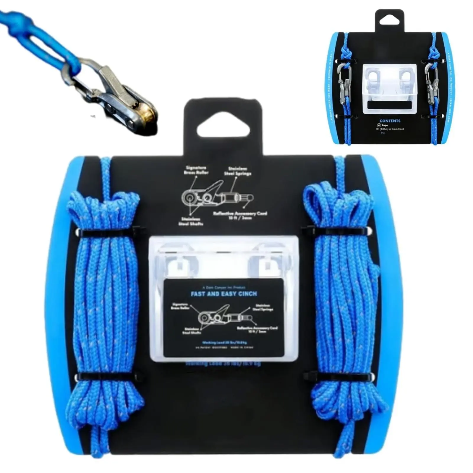 6-piece heavy-duty metal umbrella rope adjuster and tension adjustment tool (including roller tensioner and Carabiner) suitable for adjustable strap system for camping tarpaulin, ground anchor rope, marine equipment, and outdoor equipment Gear