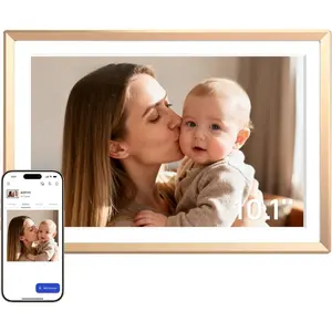 D10 Metal Digital Picture Frame Free Cloud Storage No Subscription 10.1"  Anti-Glare Touchscreen Load Photos & Videos from Phone Ideal for Thoughtful Gifting Exquisite - Champagne