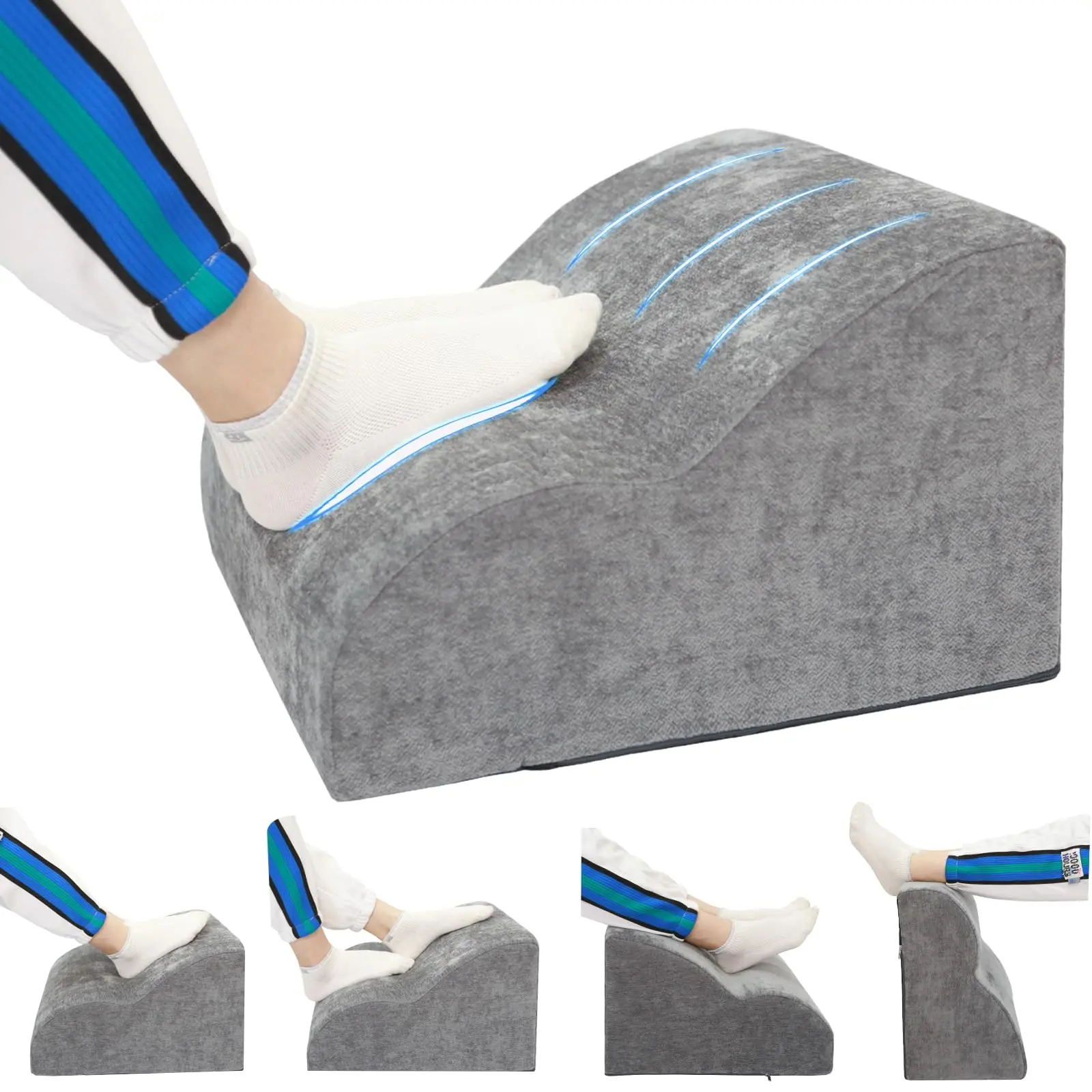 Ganondorf Ergonomic Footpad for Under Desk at Work Multi-Purpose Footpad Leg Elevation Pillow Back Support Cushion & Lap Desk Support, High-Density Foam with Washable Cover