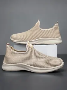 Flyknit Slip-On Casual Shoes, Summer Breathable Mesh Sneakers, Soft Bottom Anti-Slip Walking Shoes for Middle Aged & Seniors