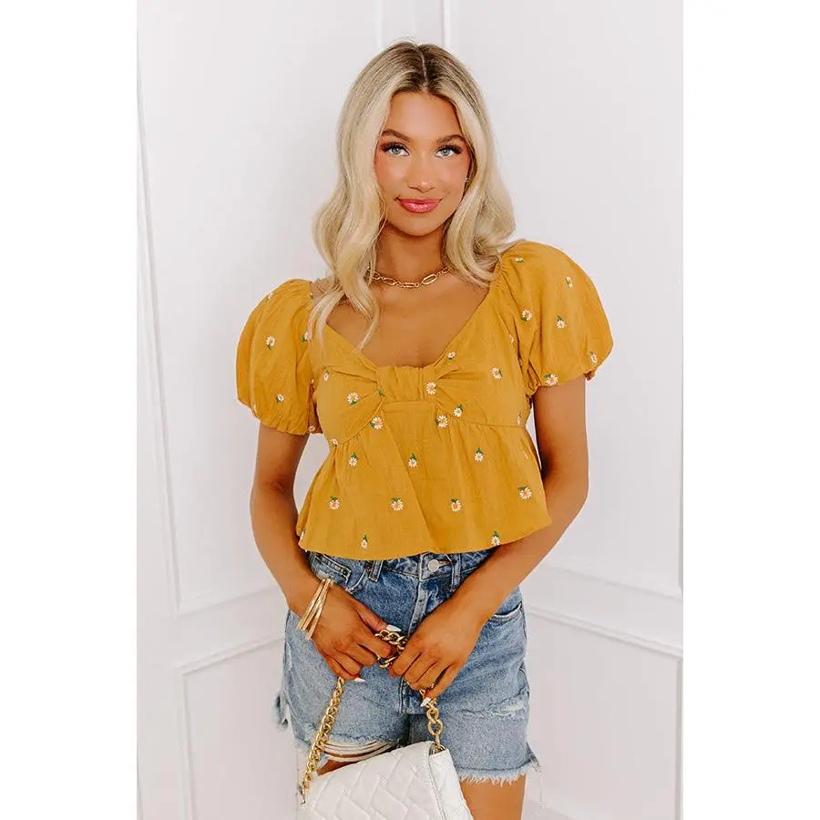 Mango Punch Embroidered Top