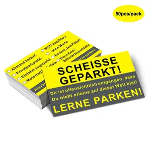 Parking Card, 50pcs/set Funny Bad Parking Card, Writable Parking Warning Card, Office Stationery & Supplies