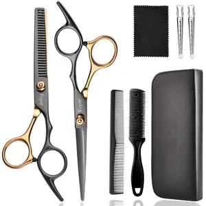 Hair Cutting Scissors Kit, Professional Barber Shears Set with Hair Scissors Thinning Shears, Tijeras para Cortar Cabello Haircutting Sheers Hair Cut Blending Salon Scissor for Men Women Pet