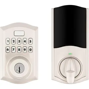 HomeConnect 620 Z-Wave Long Range Enabled Keypad  Lock Convenient Keyless Entry, Customizable User Codes, Ring  Compatible, Hub Required, Sold Separately Satin Nickel Traditional