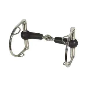 Schneiders Rubber D Ring Snaffle Bit with Hooks