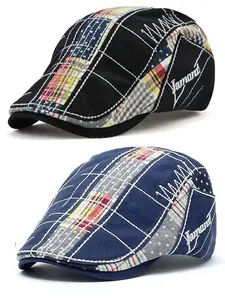 2Pack Men Beret Hat Casual Buckle Adjustable Newsboy Hats Cabbie Gatsby Cap
