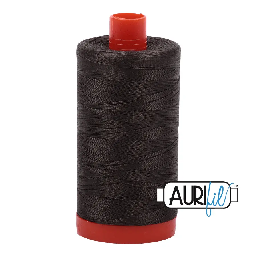 Aurifil 50wt Low Lint Cotton Sewing Thread - A1050-5013 Asphalt, 1422yd, Neutral Tone, Smooth Hand - Ideal for Piecing, Topstitching, Clean Finish Projects