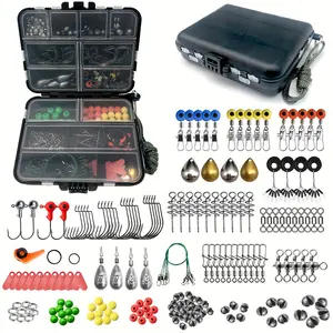 187 pcs Fishing Accessories Kit, Organized Fishing Tackle Box with Tackle Included, Fishing Hooks, Fishing Weights Sinkers, Fishing Gear and Equipment, Fishing Gift for angler fishhooks