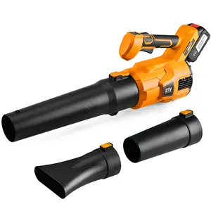 21V Cordless Leaf Blower, 2-in-1 Blow & Vacuum Handheld Electric Leaf Blower with 3 Speed Modes, Turbo Function, Detachable Nozzles, Ergonomic Handle, Battery Powered Blower for Lawn, Yard, Car, Patio Cleaning