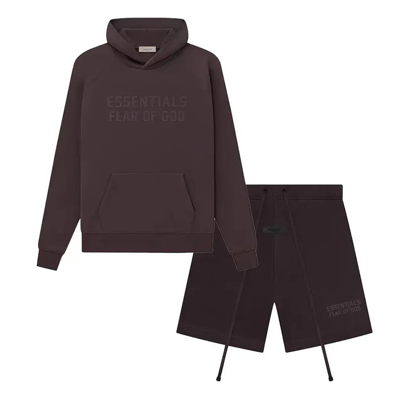 Fear of God Essentials Men‘s and Women‘s Sweatshort & Hoodie Set 'Plum'