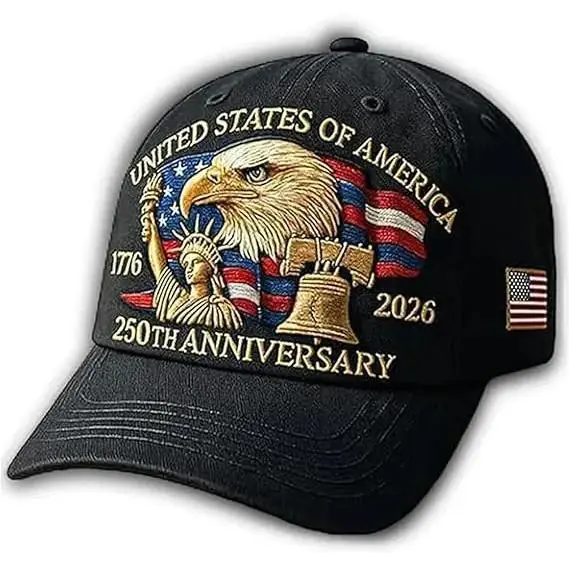 Commemorative Baseball Cap - Men's 250th Anniversary United States of America (1776-2026) - All-Season Comfort for 4th of July, Hand Washable or Dry Clean - Ideal Gift for History Buffs & American Pride