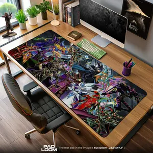 Yu-Gi-Oh Dark Magician Legion Anime Mousepad XL Desk Pad for Gamers Neon Aesthetic Mouse Pad for PC Setup Dark Punk Anime Gift