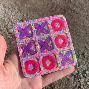 Epoxy Tic Tac Toe boards Gift Set Colorful