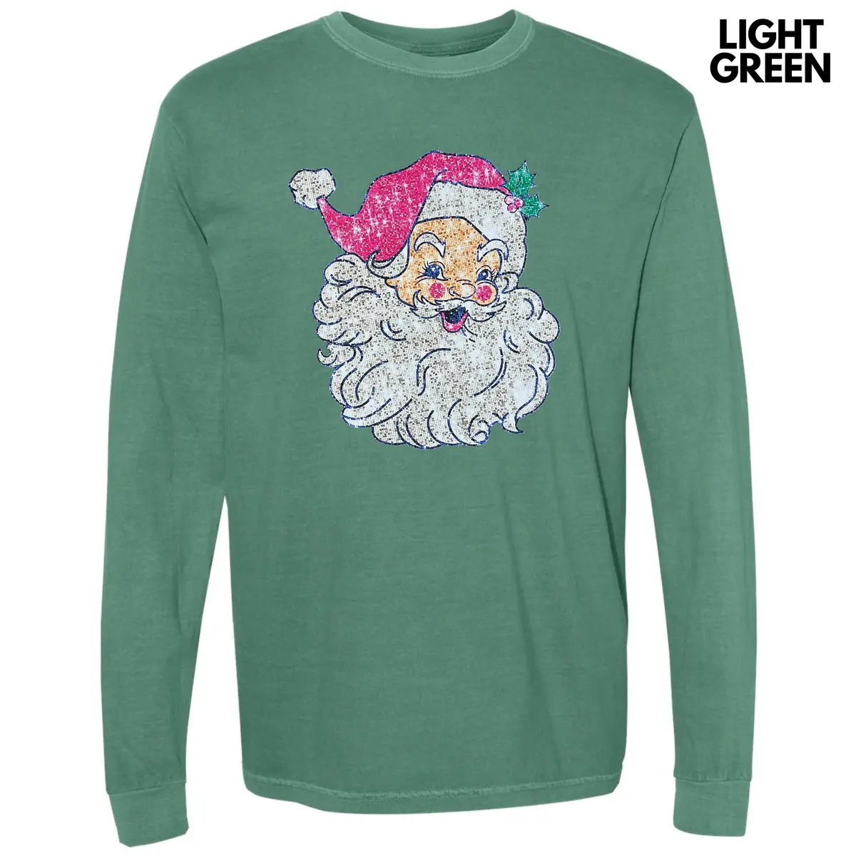 Santa FAKE Sequins Long Sleeve Comfort Colors T-Shirt