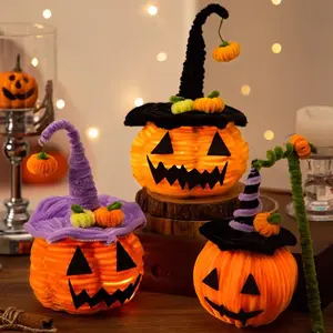 Halloween twist stick pumpkin lantern handmade DIY material package for children, girlfriends, holiday decorations