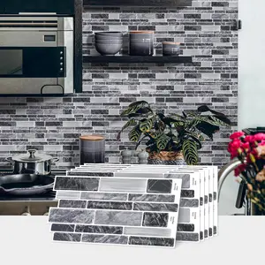 20 pieces self-adhesive peel and stick splash guard, faux tile decals, DIY sticker 3D wall sticker, suitable for kitchen, bathroom countertop, wall decoration, 24.6 cm X 12 cm