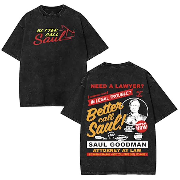 Heisenberg Breaking Bad Vintage Washed T Shirt Better Call Saul Graphic Print T-shirts Men's Pure Cotton Short Sleeves Tee Shirt Apparel Classic Menswear Soft