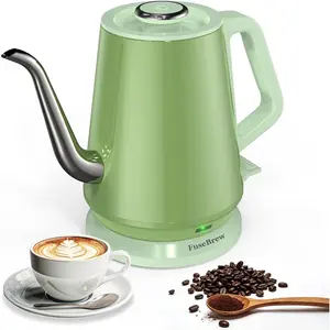 Gooseneck Electric Kettle 0.8L, 1200W Fast Boiling Stainless Steel Auto Shut-Off, Precision Pour Over Kettle for Coffee & Tea, Ideal for Small Kitchen, RV, Travel (Green)