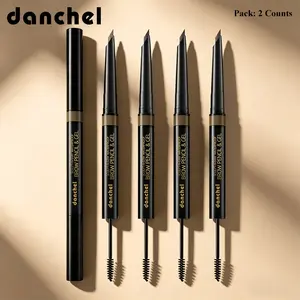 danchel Sculpt-n-Stay Dual-Ended 2-in-1 Waterproof Brow Pencil & Gel, Natural Hair-Like Strokes, Smudge-Proof & Long-Lasting Wear, Quick-Drying with Strong All-Day Hold, No White Cast or Flaking, Available in 4 Versatile Shades