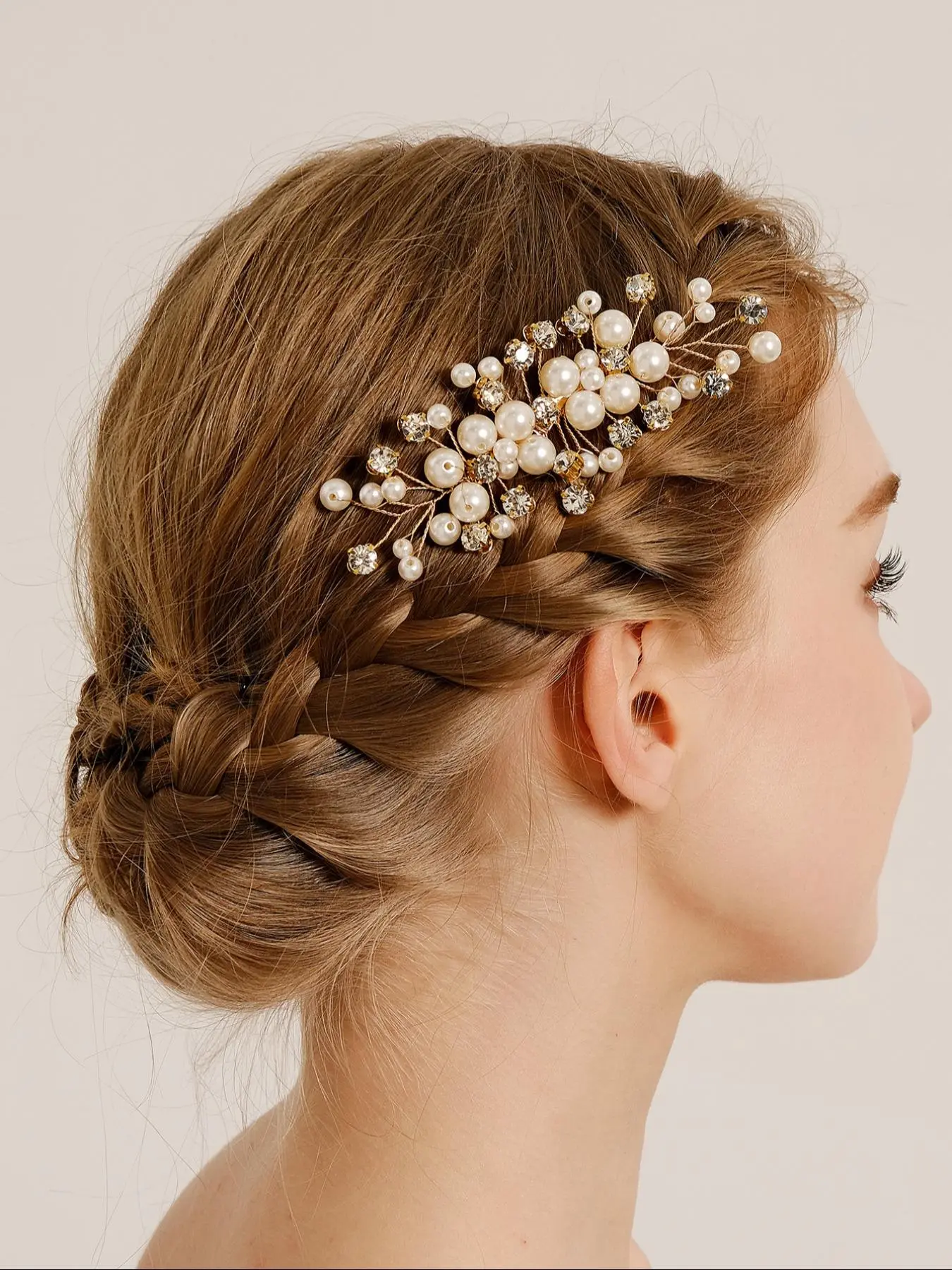 Faux Pearl & Rhinestone Decorated Hair Comb, Elegant Hair Accessories for Wedding Bridal, Fashion Hair Accessories for Party, Daily Clothing Decor