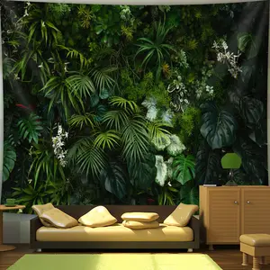 Tropical Plant Pattern Wall Tapestry, Tapestry Wall Mural, 1 Count 3D Design Plant Themed Wall Hanging Tapestry, Wall Art Decor for Home Decor Living Room Bedroom Office