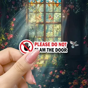 Please Don't Slam the Door Self-Adhesive Sticker, Safety Reminder Decal for Doors, Durable & Easy Application, Perfect for Home Use