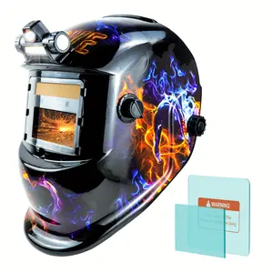Auto Darkening Welding Helmet Solar Powered, True Color Welder Mask with Shade 9-13, 2 Arc Sensor Welding Hood for TIG MIG ARC, Professional Grinding Mode, High Sensitivity Solar Welding Gear