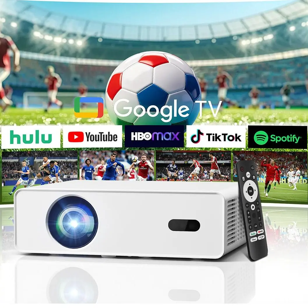 4K Smart Projector Native 1080P Outdoor Projector 1000 ANSI with WiFi and Bluetooth, Auto Focus & Auto Keystone, Dolby Audio Portable Home Theater Projector for Bedroom Movie