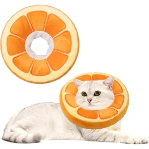 Soft Cat Cone Collar, Cute Cat Recovery Collar Suitable for Small, Medium, Large Cats,Elizabethan Neck Collar for Cats After Surgery (Orange, Small)